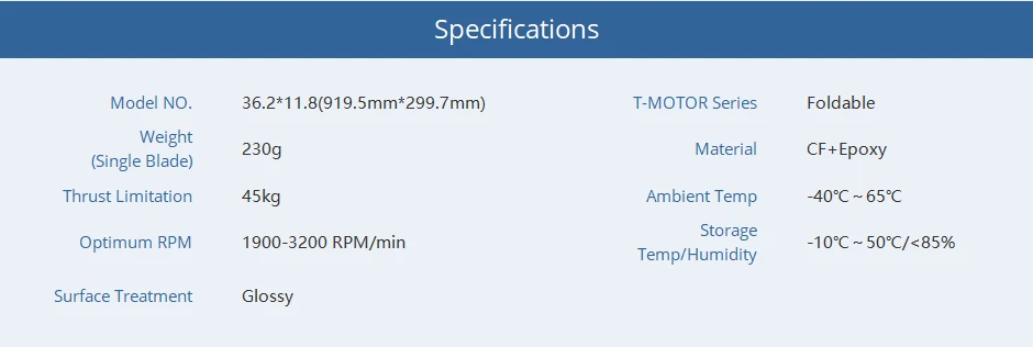 T-motor FA36.2*11.8 CF Foldable Propeller - 2PCS/PAIR Prop For Multi-rotor Aircraft Copter RC Drones UAV 10