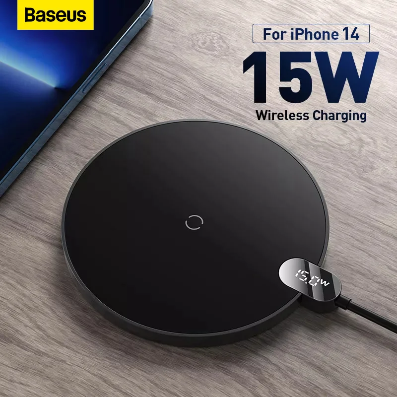 Baseus 15W Qi Wireless Charger For iPhone 14 13 12 Pro Max Digital Display  Fast Wireless Charging For Samsung Xiaomi pad HuaWei _ - AliExpress Mobile