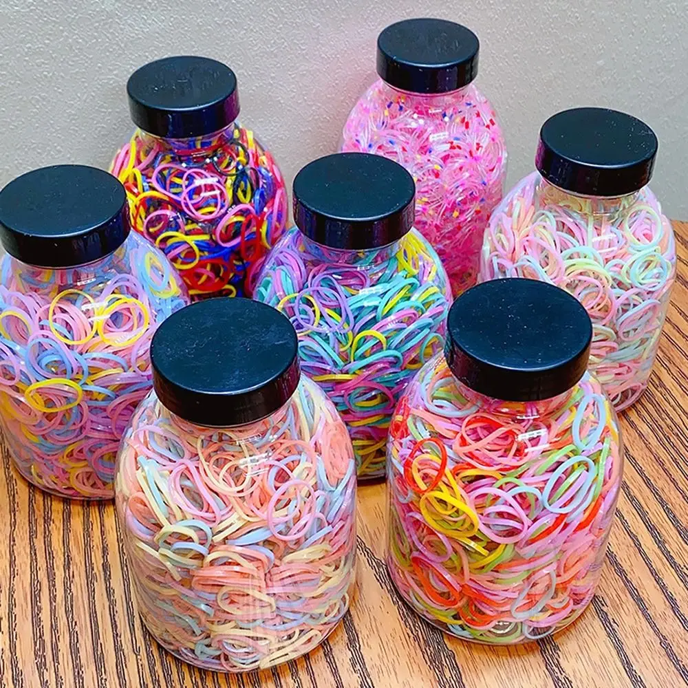 

1000 Pcs/set Girls Colorful Disposable Rubber Bands Children Ponytail Holder Elastic Hair Rope Cute Hair Accessories