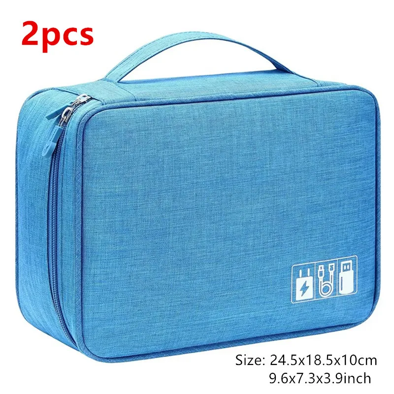Compact Waterproof Electronics Organizer - Portable USB & Cable Storage Pouch