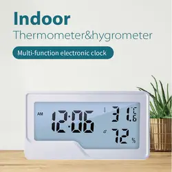Advanced Digital Indoor Thermometer & Hygrometer with Backlit LCD Display and Alarm Clock