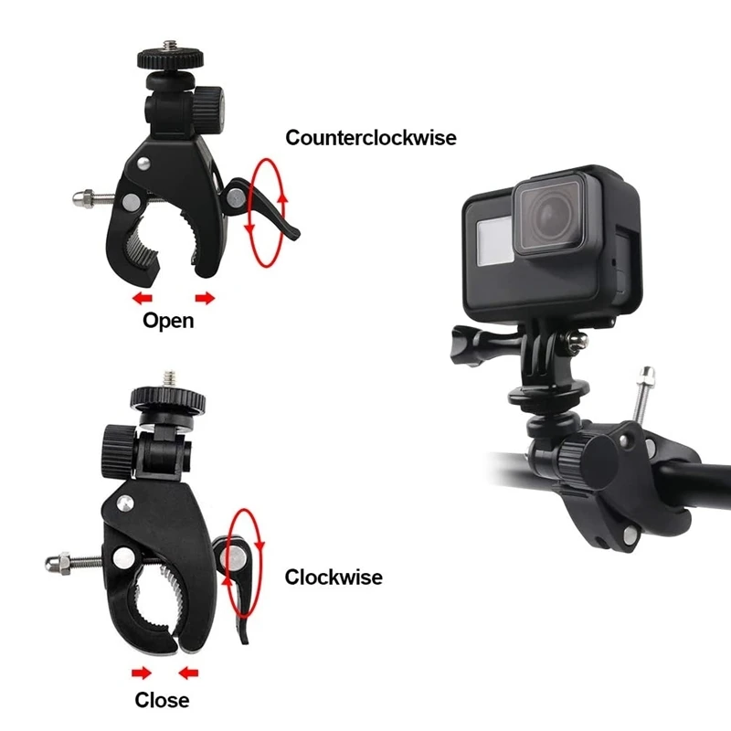 Support Guidon Vélo Universel 360° Rotatif 1/4" pour GoPro Hero 13 12 11