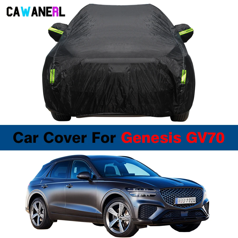 

Full Black Car Cover For Genesis GV70 SUV Outdoor Anti-UV Sun Shade Rain Snow Protection Waterproof Cover Windproof
