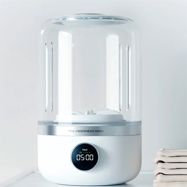 Machine à laver sans fil, nettoyeur de sous-vêtements portable, mini chaussettes 1L, seau à linge déshydratable 1
