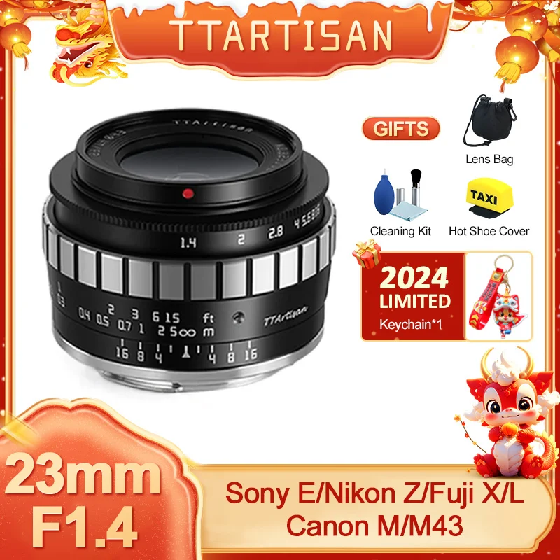 Ttartisan 23Mm F1.4 Aps-C Lente Manuale Ad Ampia Apertura Per Sony E Nikon Z Fuji X Canon Eos M M4/3 Mft Leica Sigma Panasonic L