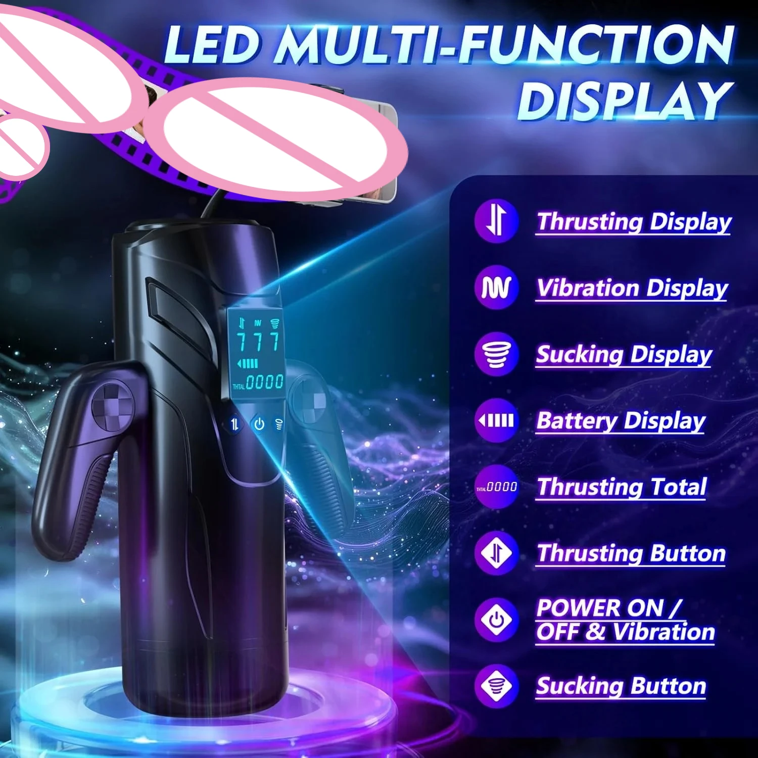 Automatic Male Masturbator Vagina Masturbation Pocket Pussy 7 Sucking & 7 Thrusting & 7 Vibrating Penis Pump Sex Toys For Men_voghion.com