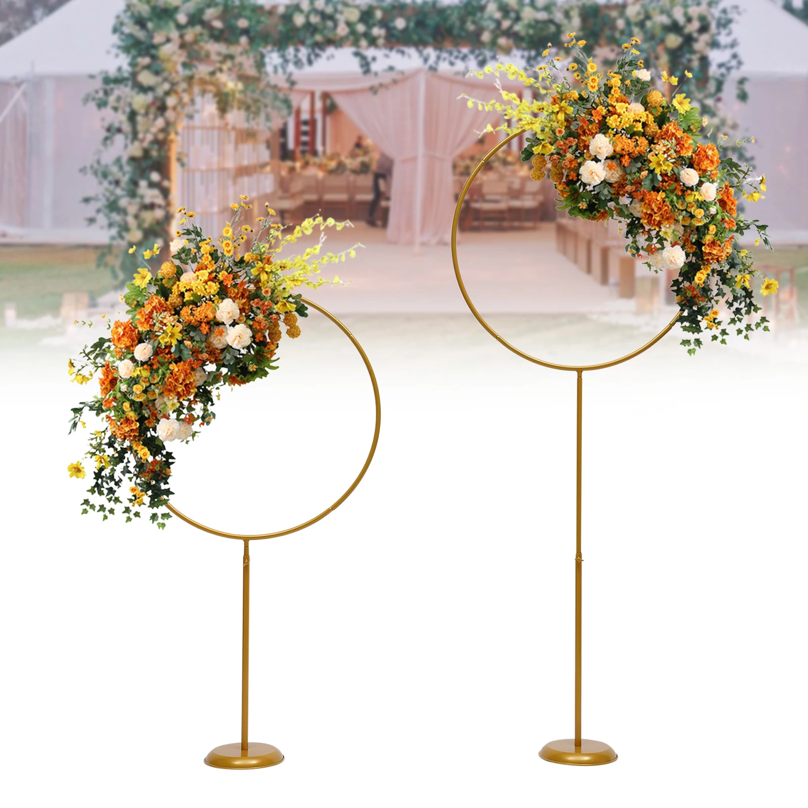 Set De 2 Arcos De Boda En Miniatura Para Casa De Muñecas – Decoración De Hierro De 20 Cm Para Jardines Y Paisajes