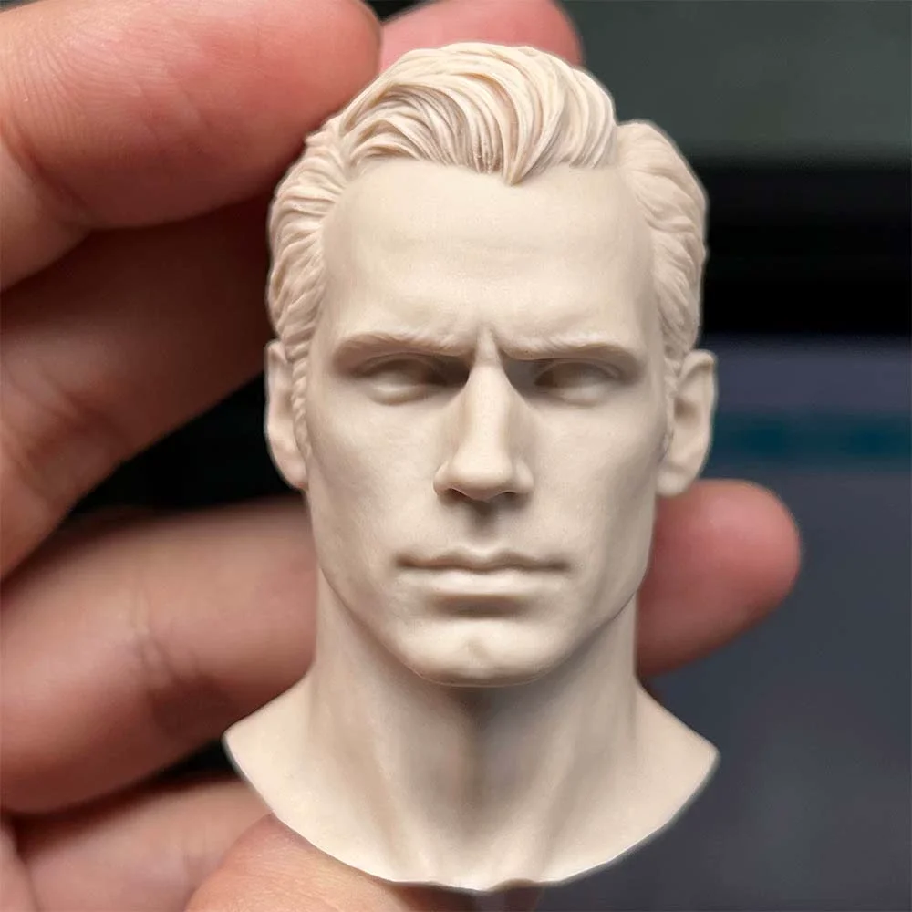 

Henry Cavill Head Carving Actor Unpainted 1/6 Scale Long Neck Soldier Model For 12Inch BJD Action Figure Toys