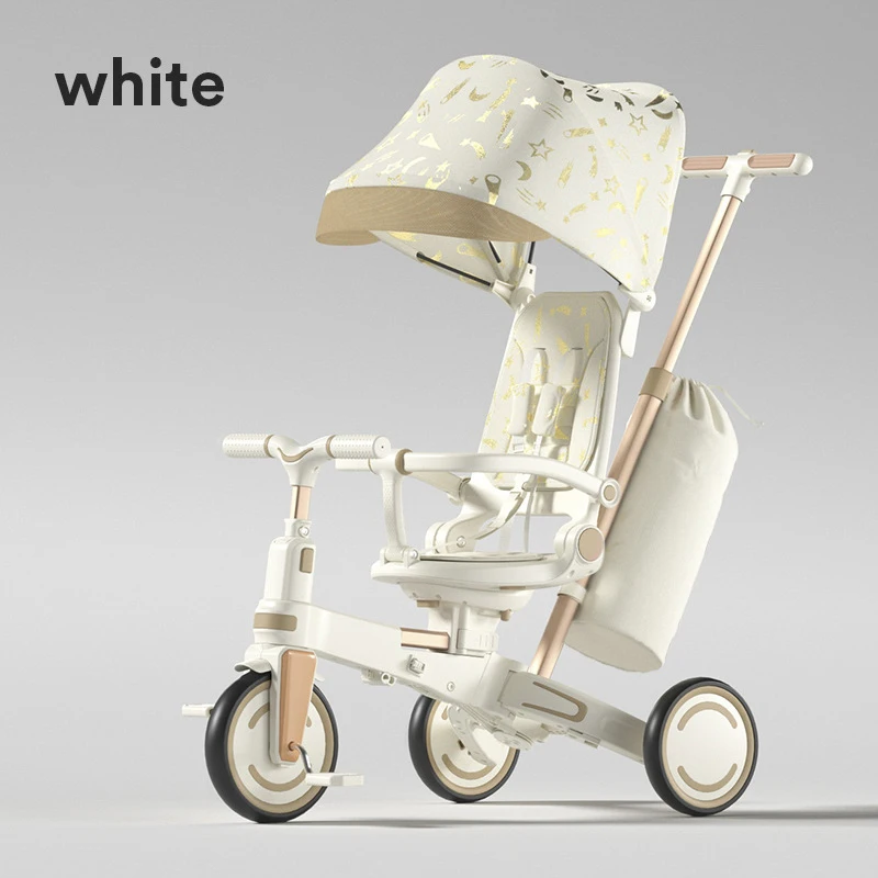 Children's Pedal Tricycle 1-6 Years Old Foldable Baby Sunshade 9 in 1 Lightweight Baby Trolley
