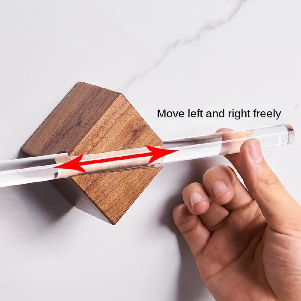 

Walnut Towel Rack New Hanging Rod Punch-Free Ornament Single Rod Acrylic Towel Rod Home