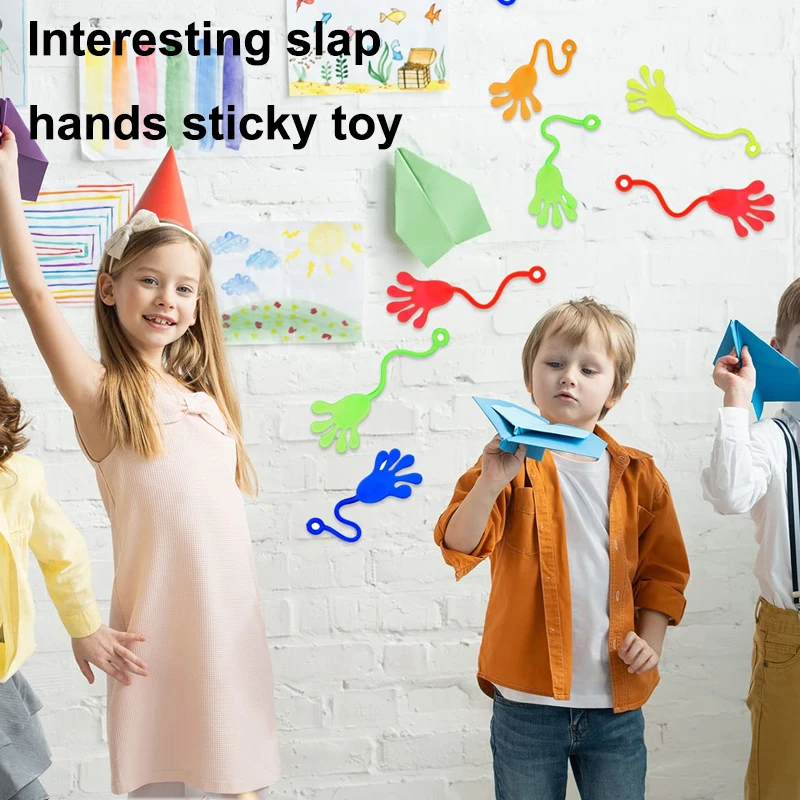 10/20/50/100PCS Kids Funny Sticky Hand Toys Elastic Sticky Squishy Slap Palm Toy Novelty Gift Party Favors Supplies sticky hands toys,party toys,toy gift filler