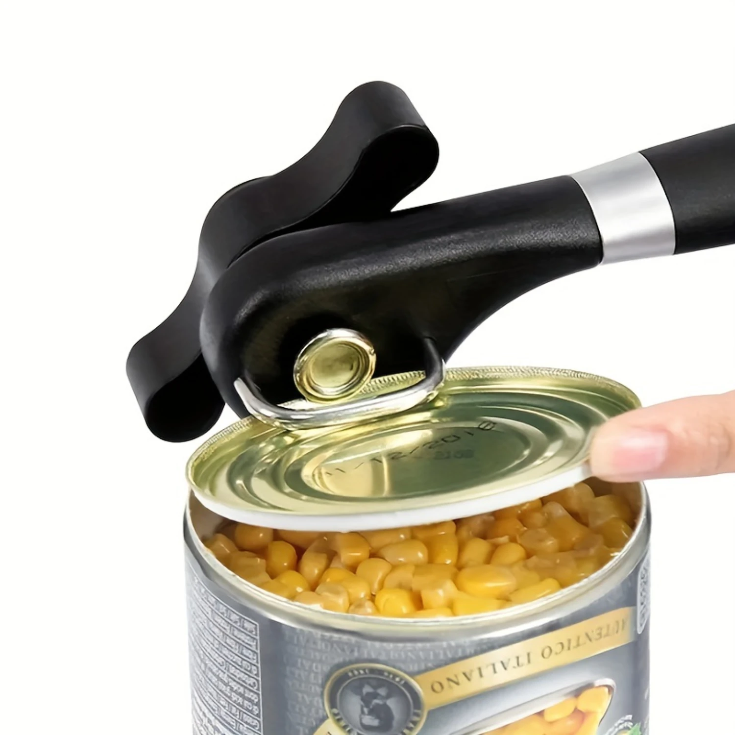 Easy Grip Manual Can Opener with Safety Lid-Perfect for Easy Use
