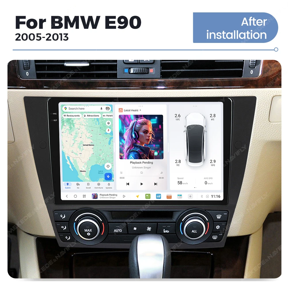 EU Shop DUDUAUTO DUDU7 7870 2K Bildschirm Android 13 Für BMW 3 Serie E90 E91 E92 E93 2005-2013 auto Radio Multimedia Video Player – Detail 5