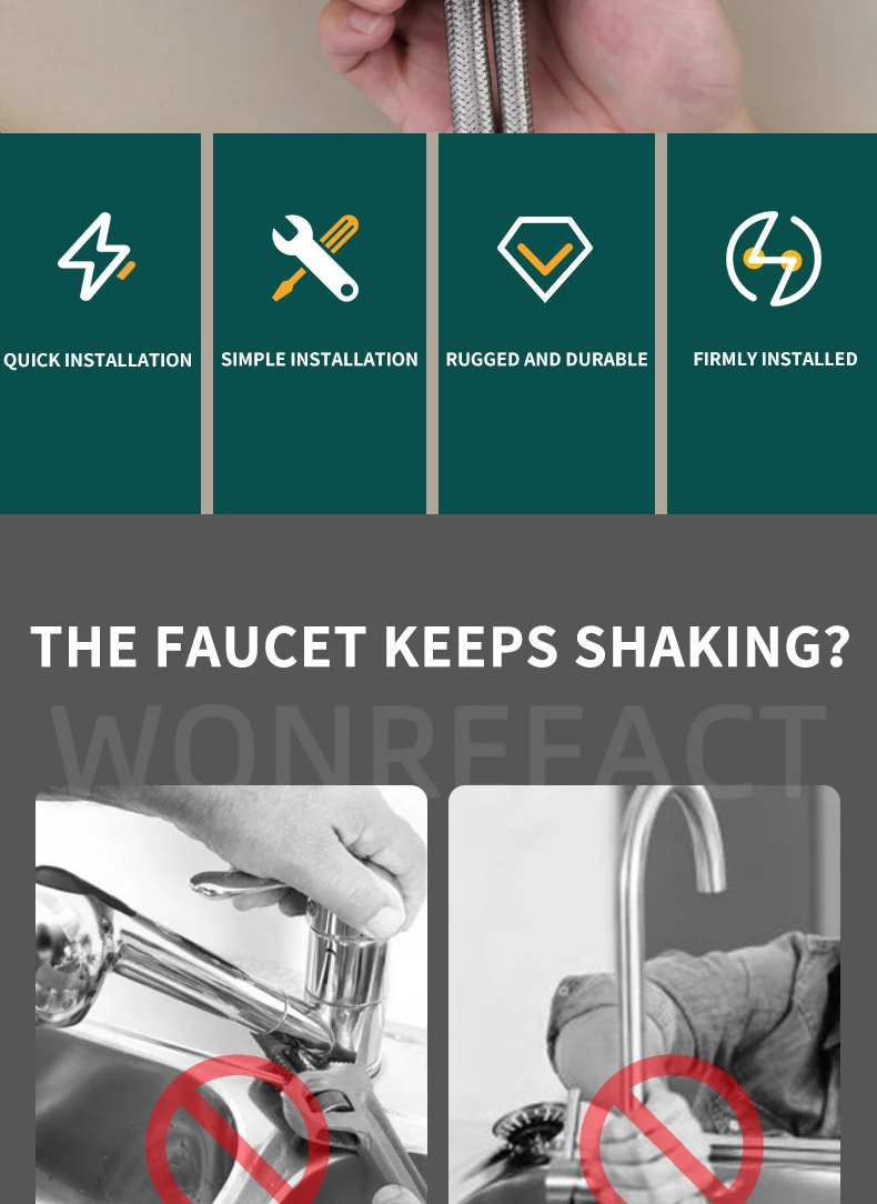 Description Picture 3 of itemKitchen Sink Faucet Fixed Base Nut Foot Accessories Bathroom Basin Pipe Quick Installation Repair Tool Faucet Sink Accessories