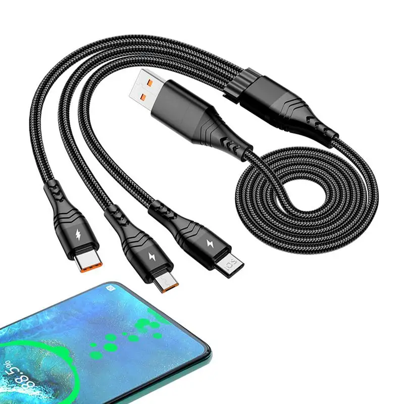 Multi Charging Cable Long 6 In 1 Multiple Usb Fast Charger Cord Compatible With Android Cell