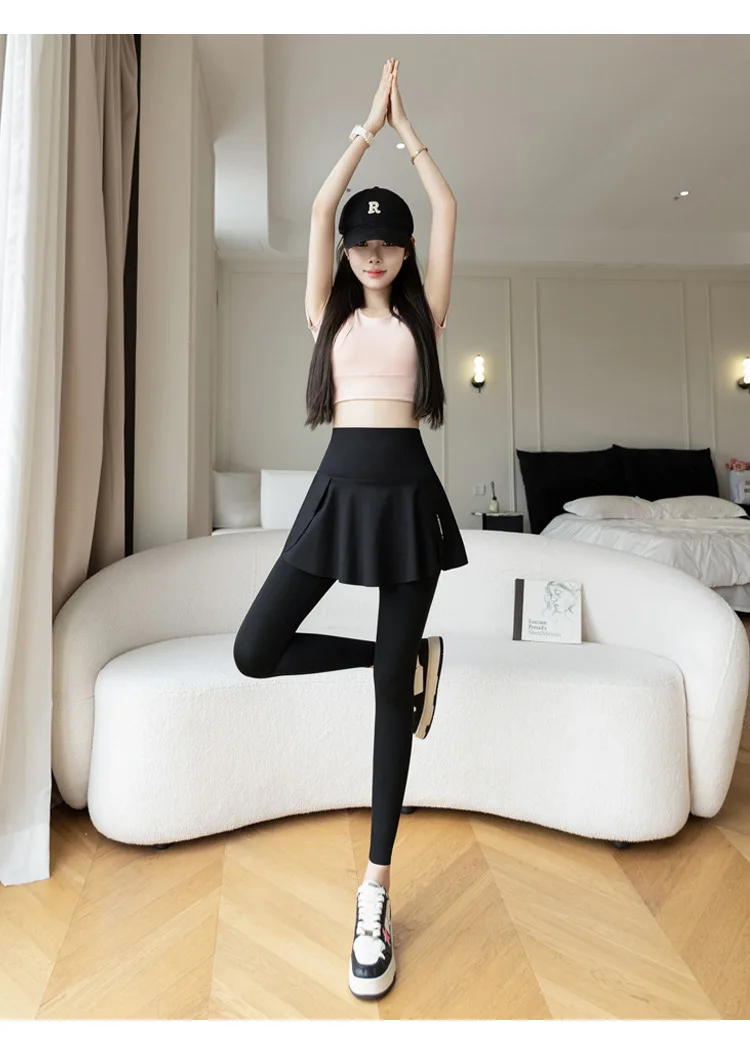 Damen High-Waist Nahtlose Zweiteilige Yoga-Hose mit Tasche, Elastische Leggings mit Po-Lifting-Effekt, Schlankheits-Fitness-Leggings – Detail 26