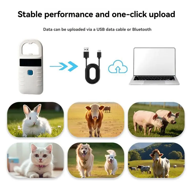 정밀 애완동물 칩 리더 USB+ 블루투스 동물 스캐너 134.2Khz/125KHZ EMID/FDX-B ISO11784/85 형식 동물 ID 지원