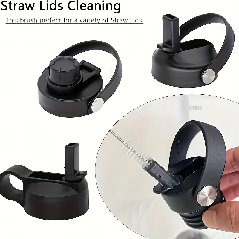 Premium Straw Cleaning Brush Set - Durable Stainless Steel Handles & Soft Bristles, Multi-Sized Spiral Brushes