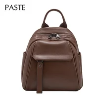 New Fashion Soft Natural Cow Leather Women Backpack Coffee 2 Sizes High Quality School Travel Shoulder Bags Satchel Rucksack 1