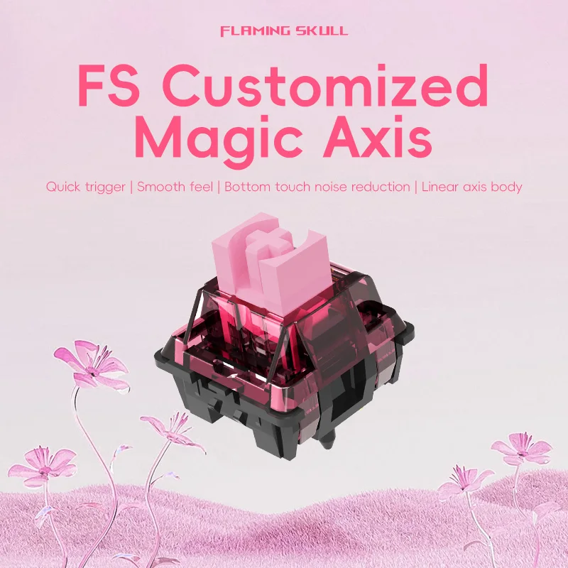 

Pink Demon F.S Customized Magic Shaft MX Switches Silent Linear 5Pin Paragraph Axis Hot swap for DIY Gaming Mechanical Keyboard