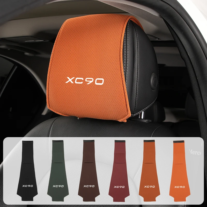 자동차 액세서리 모피 머리 받침 베개 보호대 커버, 볼보 XC90 XC60 T6 S60 C70 XC40 V40 XC70 V70 V60 V50 S80 S40 AWD V90