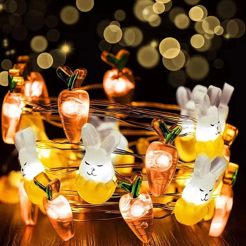 EasterLEDStringLightsRabbitCarrotEasterEggDecorationsForHome