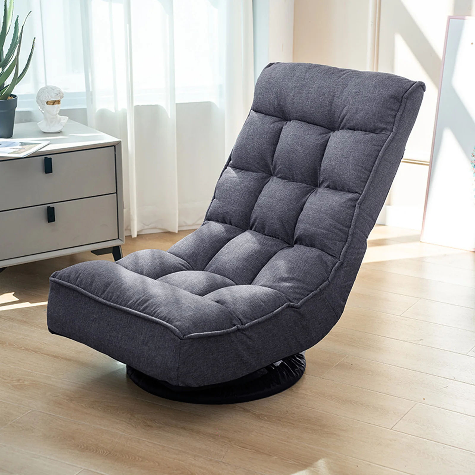 Recliner Chair,Comfy Swivel Chair for Living Room,Adjustable Foam Floor Chair