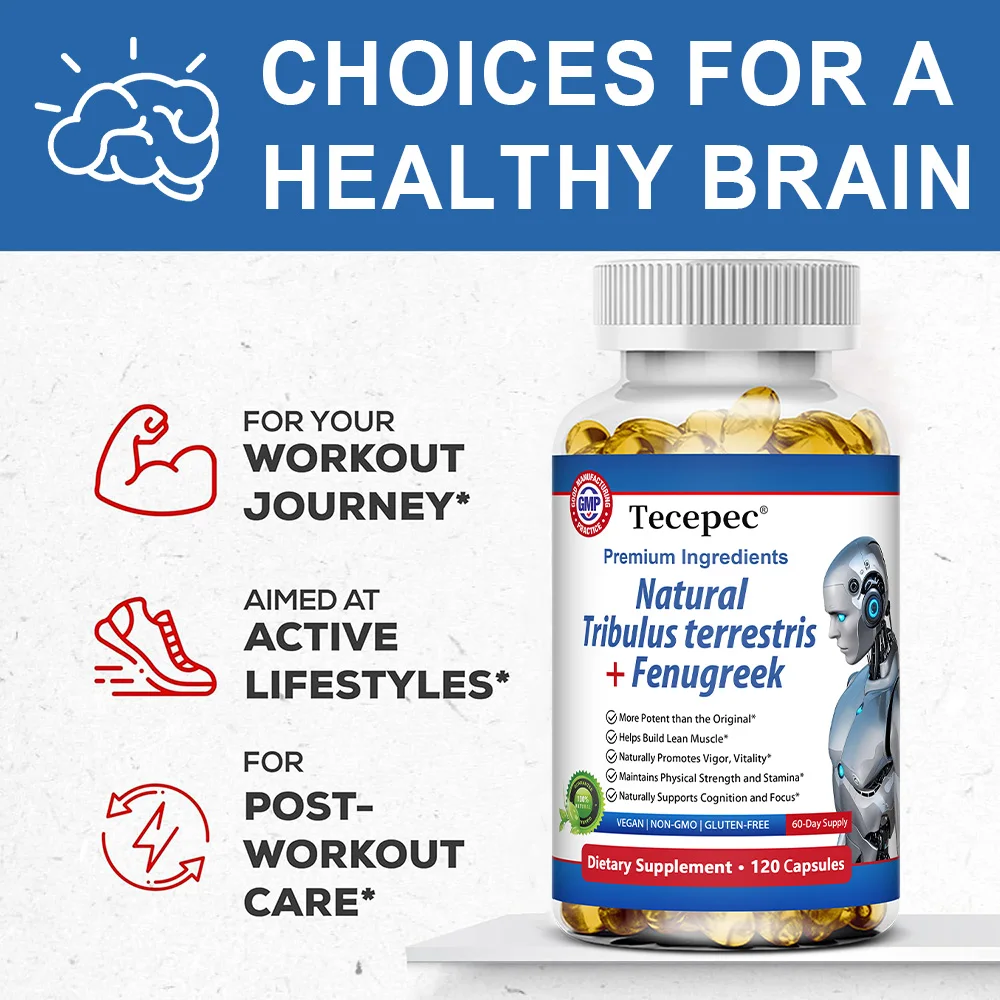 Natural Tribulus Terrestris+ Fenugreek Capsules-with Maca-Supports Energy,Mood,Stamina & Immunity