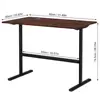 Computer Desk Spacious Desktop I-shaped Metal Frame Study Desk Thickened Artificial Board Rounded Corner Desk Home Furniture 6