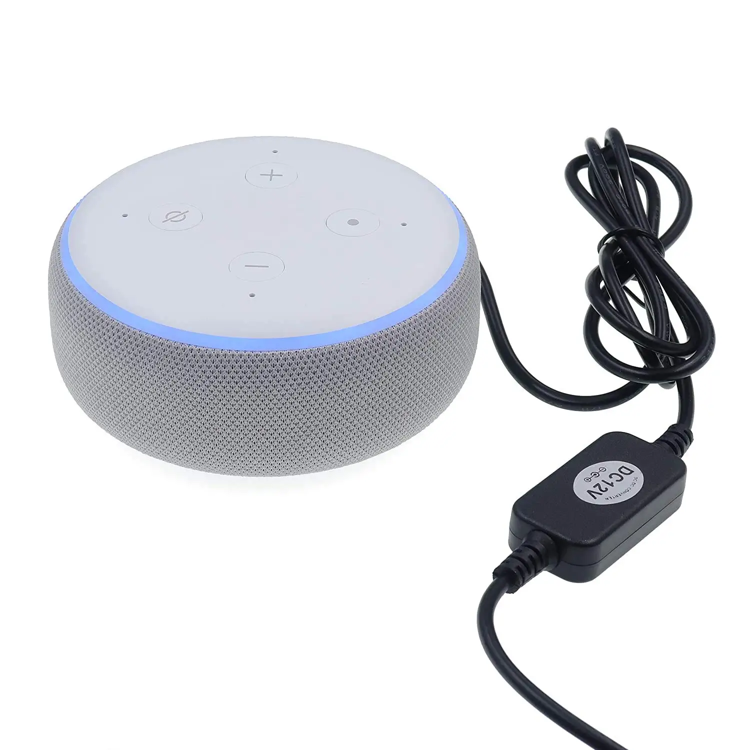 Cavo Alimentazione USB 5V A 12V 4.0x1.7mm Per Altoparlante, Router, LED Echo Dot - 100cm, Nero/Bianco