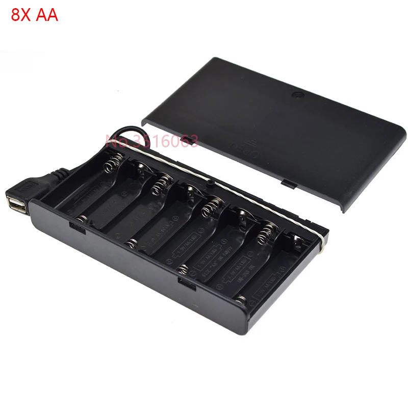 USB Female AA Battery Box Switch 1AA/2AA/3AA/4AA 1X/2X/3X/4X Slot Battery Holder Case Plug 1.5V/3V/4.5V/7V/9V/12V 1Pcs battery storage case battery case electrical box