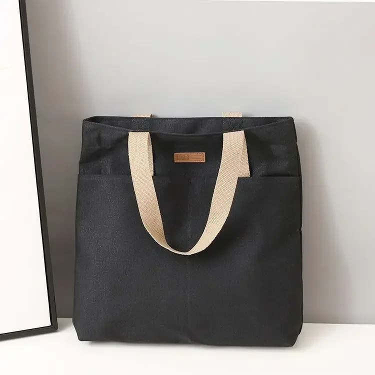 

Women Tote Bag Canvas Sewing Thread Large Capacity Advance Sense Handbag Convenient Practical Female Shoulder Bags Handbag Woman