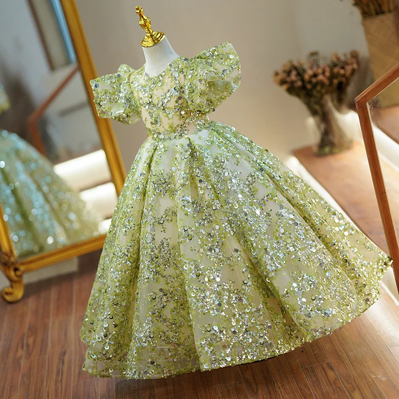 little girl evening dresses Girls Birthday Party Dresses Sequin Formal Dresses For Little Girls, Navy / Customize