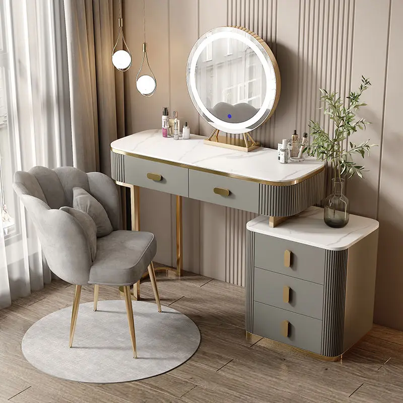 

Simple Light Luxury Bedroom Solid Woman Rock Board Storage Cabinet Hairdressers Commode Furniture