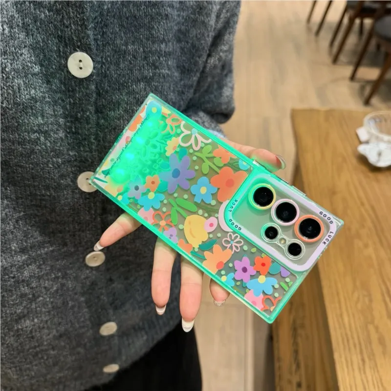 Luminous Floral Design Fashion Trend Phone Case Cover