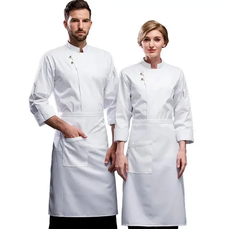 男性用の短いシェフの長袖の服料理服レストランのユニフォームホテルケータリング食品