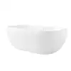 Freestanding Gloss White Acrylic Oval Tub 34"x71" Center Drain Spa-like Relaxation Lightweight & Strong Deck/Wall Mount Faucet 4