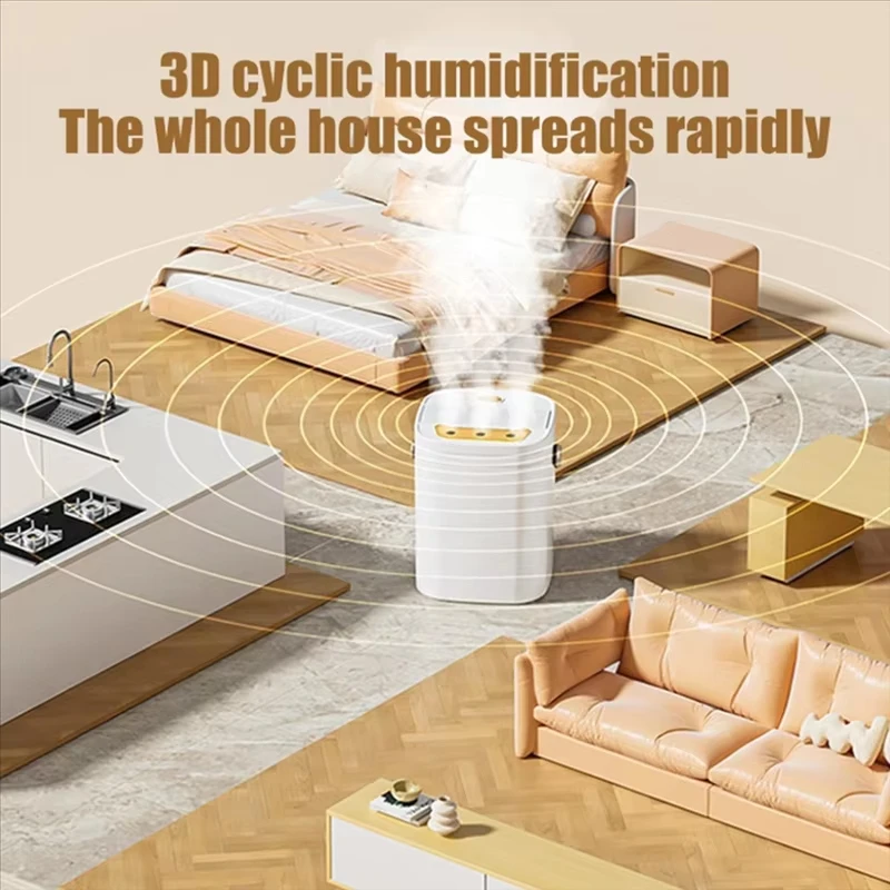 1 set of three nozzle night light humidifier 1.8L large capacity double filter aromatherapy machine mute bedroom car mounted spr 3