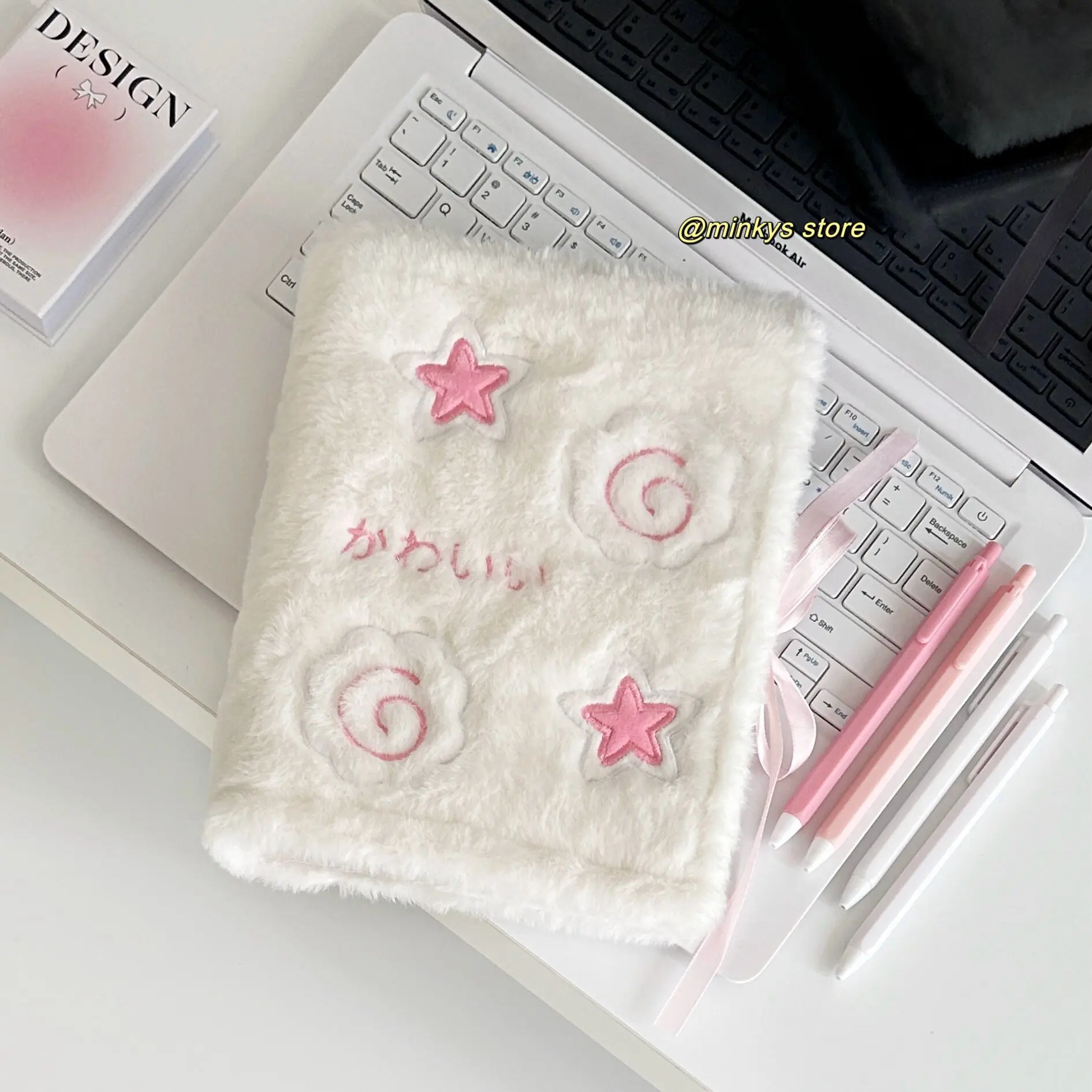 MINKYS Kawaii Fluffy Strap Ties A6 Kpop Photocard Binder Star Collect Book Idol Plush Photo Card Holder Photocards Album 6