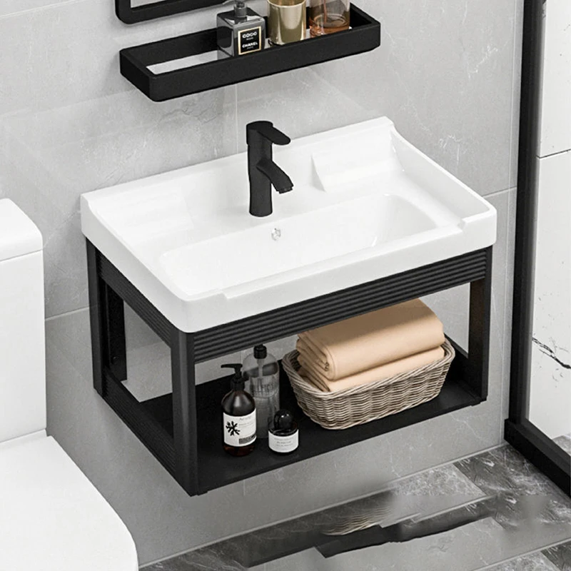 

Ceramic Hanging Wall Balcony Washbasin Cabinet Combination Excellent Wash Basin Household Small Toilet Washing Face Dish