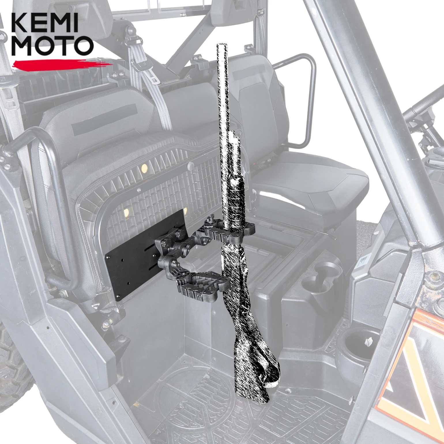 KEMIMOTO UTV Gun Holder Rack Hidden Under Seat Mount Bow Tool Grips Compatible with Polaris Ranger XP 1000 for Can-Am Defender