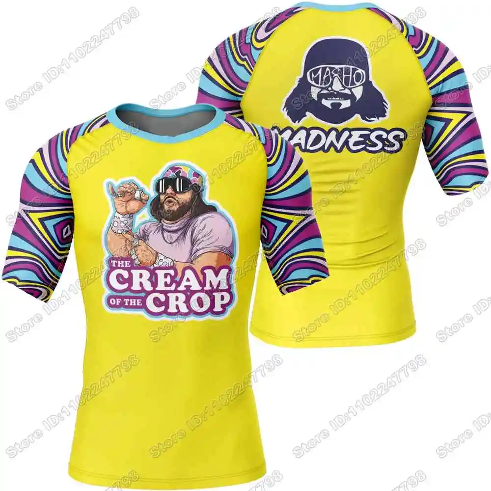 The Cream Of The Crop Macho Man Randy Savage Rash Guard Compression Shirt Jiu Jitsu BJJ MMA T-Shirt Surfing Jersey GYM Fitness
