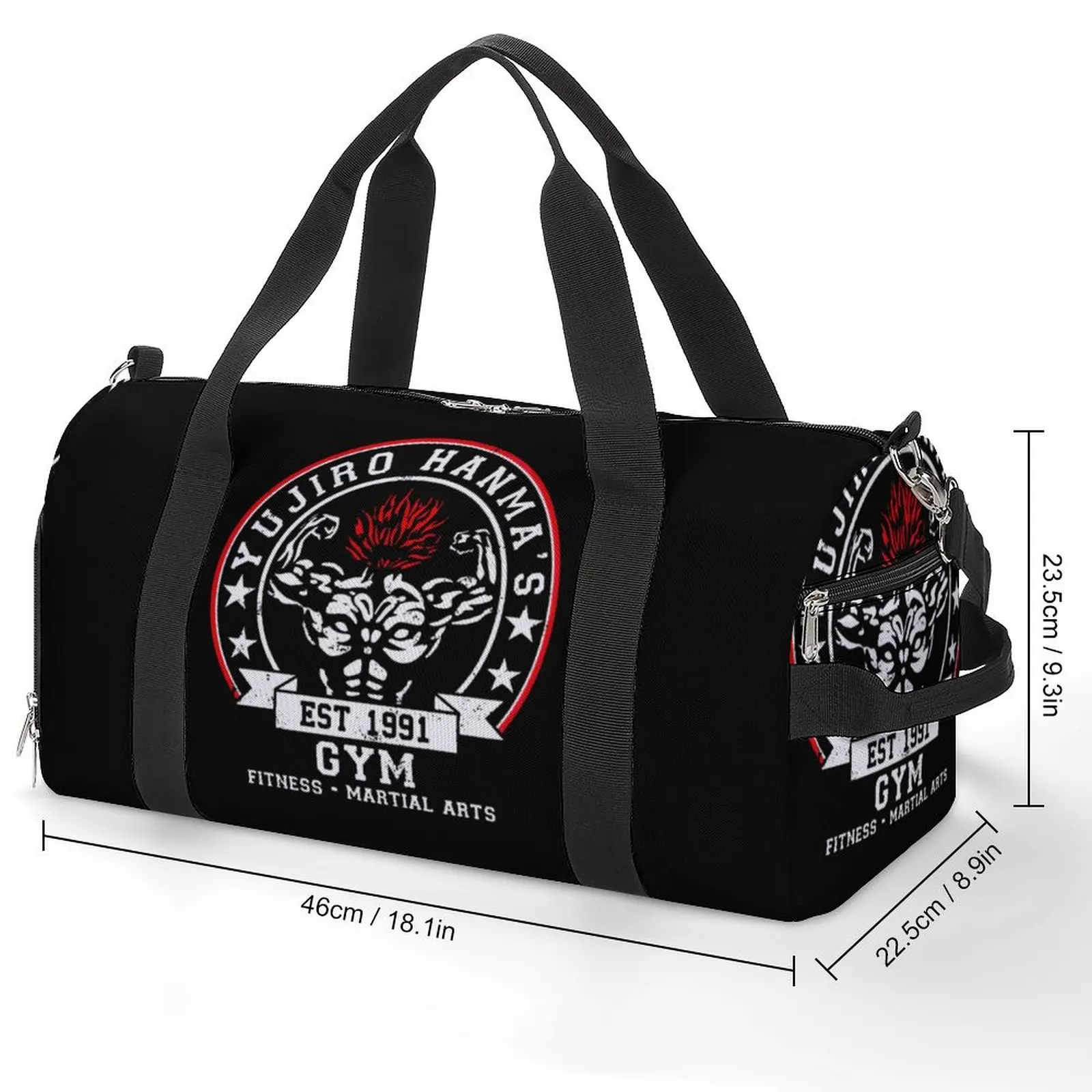 Baki The Grappler Yujiro Hanma Gym Gym Bag Fitness Martial Arts Waterproof Sports Bags Accessories Travel Handbag Fitness Bag 2
