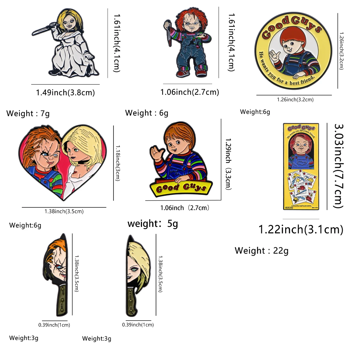 Horror Film Charaktere Emaille Pins Cartoon Abzeichen Metall Revers Brosche Für Rucksäcke Broschen Mode Schmuck Zubehör Geschenke – Detail 1