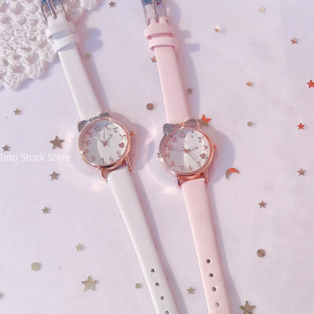Fashion Kids Love Digital Dial Children Watch Set Leather Strap Quartz Watches Kid Girls Clock Children Watch + Bracelet no box 5