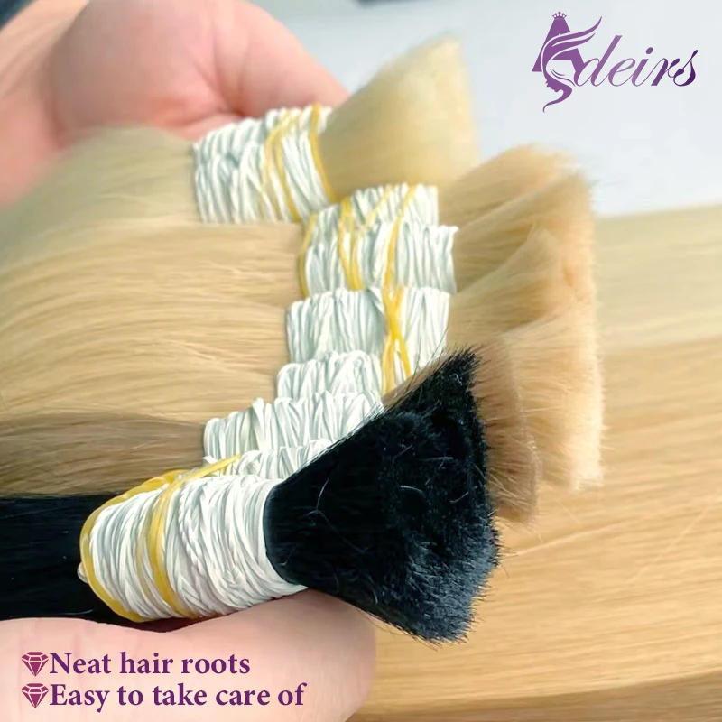 ADEIRS High Quality Bulk Hair Extensions Human Hair 100% Real Natural Hair Black Brown Blonde 613 Color 16-24inch for salon 2
