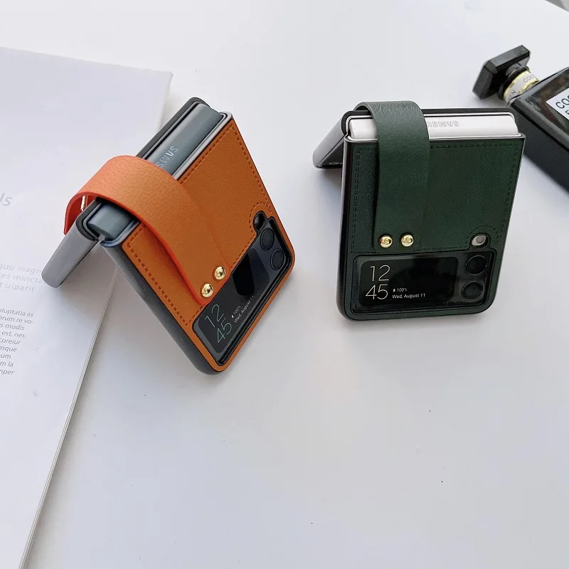 Case With Strap For Samsung Galaxy Z Flip 4 Z Flip 3 Z Flip 2 1 Case Shockproof Shell For Flip 2 Back Cover z플립 4 케이스_voghion.com