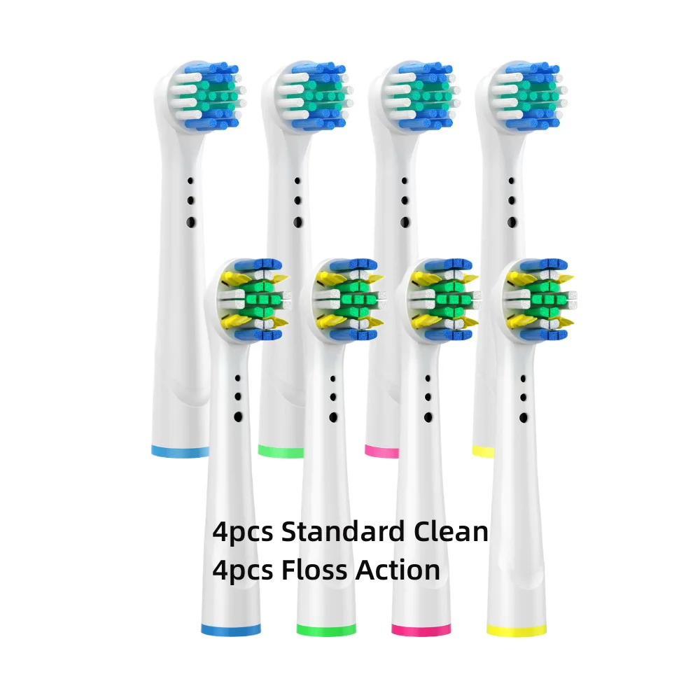 Premium Replacement Brush Heads for Electric Toothbrushes - Advanced Cleaning Action, Pack of 4/8