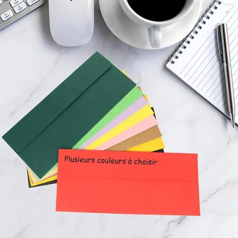 50 Pieces Self-Seal Envelopes Business Envelopes Standard Colorful for Office Birthday Invitations F0T1