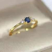 Women Trendy Inlaid Crystal Ring Cute Colorful Gemstone Gold Color Rings Dainty Wedding Accessory Fashion Jewelry Gift 1